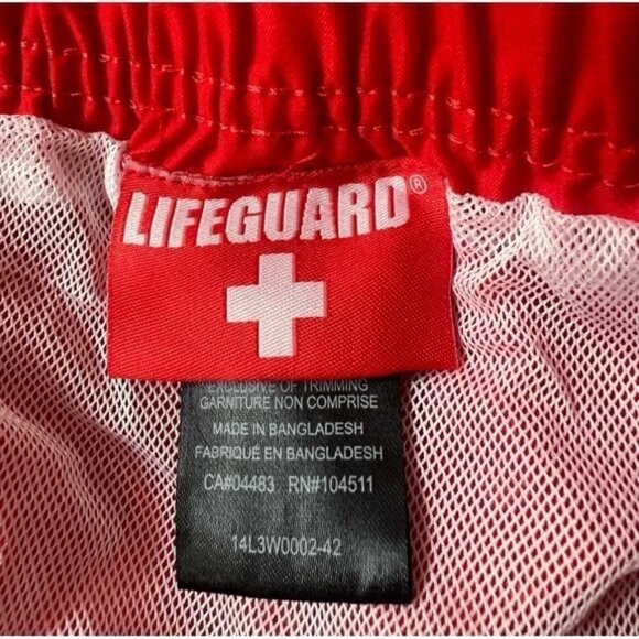 Lifeguard Swim Trunks, Mens Small, Waist 31-32 Plus Elastic Stretch, NEW - Picture 2 of 9